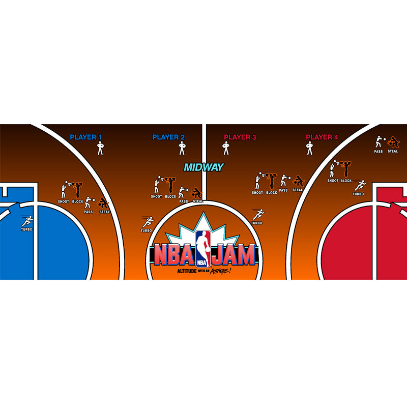 NBA Jam CPO - Control Panel Overlay - Premium 3M Vinyl (SDS