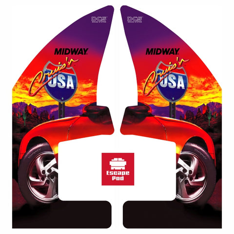 Cruis'n USA Arcade Side Art Decals - Sit Down