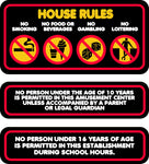 Arcade House Rules Sign