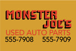 Monster Joe's Used Auto Parts Pulp Fiction Sign - Escape Pod Online
