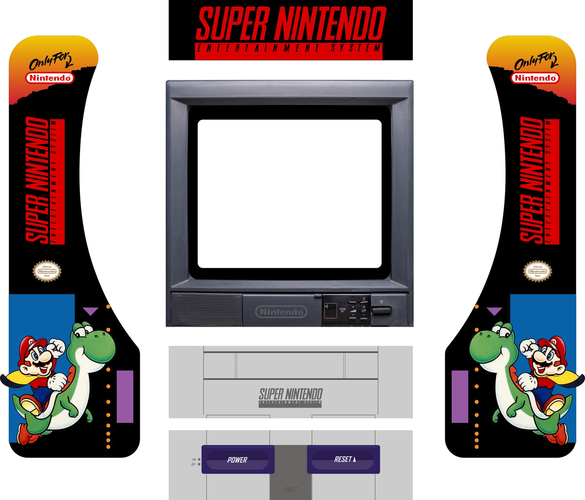 Super Nintendo SNES Arcade1Up Partycade Decal Kit – Escape Pod Online