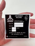 Atari Amusement Machine Arcade Sticker Back Door - Instruction - Escape Pod Online