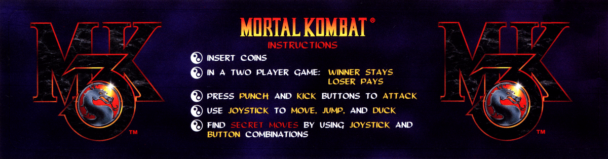 Mortal Kombat 3 MK3 Instruction Decal – Escape Pod Online
